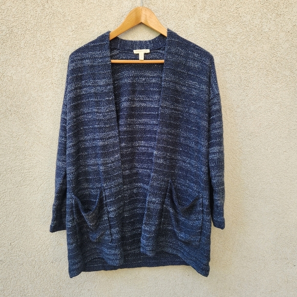 Eileen Fisher Cardigan Women's Extra Small Blue Open Beachy Summer Knit Tencel - Picture 2 of 13